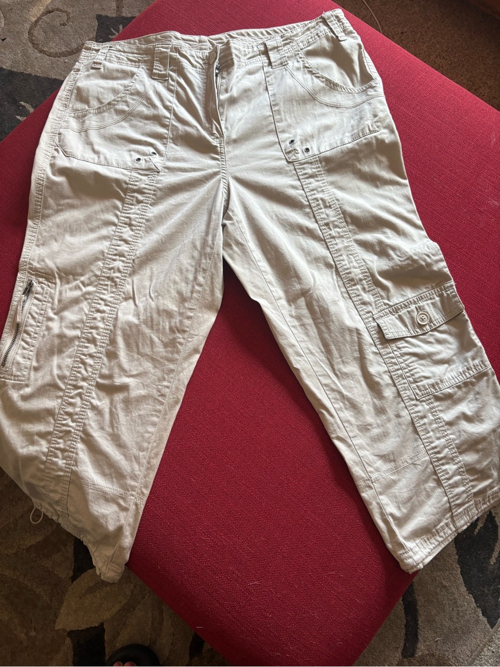 Style & Co. Women's Lightweight Cargo Capris in Cream